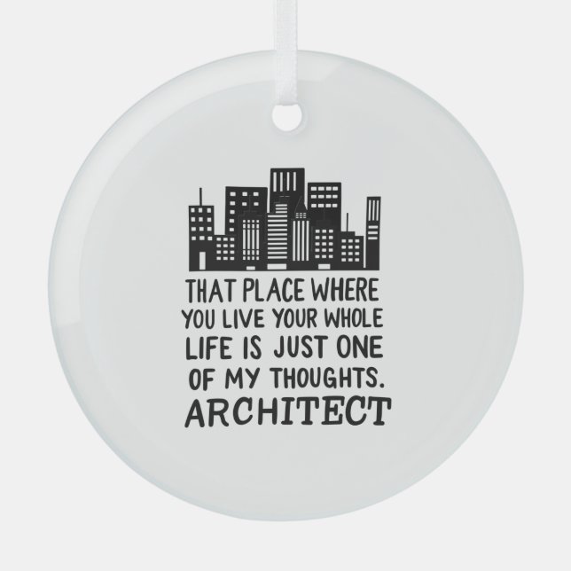 Architect Definition  Glass Tree Decoration (Front)