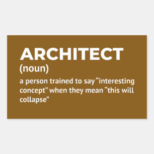 Architect Definition Office Humour Rectangular Sticker