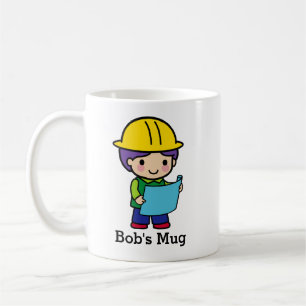 Architect Engineer Contractor with Yellow hardhat Coffee Mug