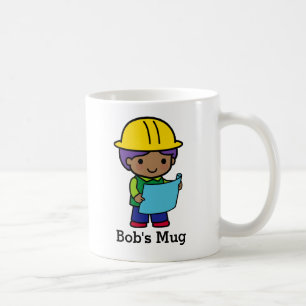 Architect Engineer Contractor with Yellow hardhat Coffee Mug