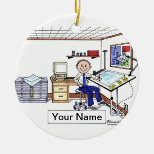 Architect/Engineer - Male Ceramic Ornament