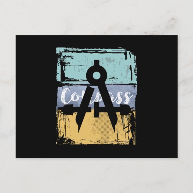 Architect Engineer Vintage Retro Compass Postcard (Front)