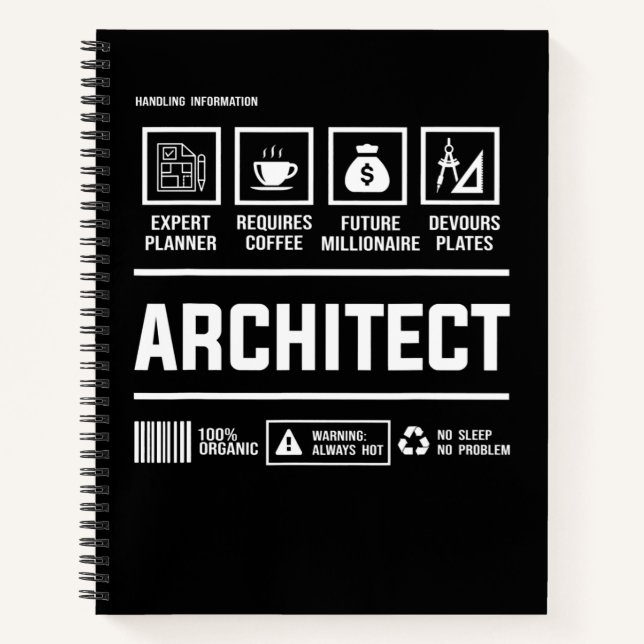 Architect Handling Inmation Architecture Mens Gift Notebook (Front)