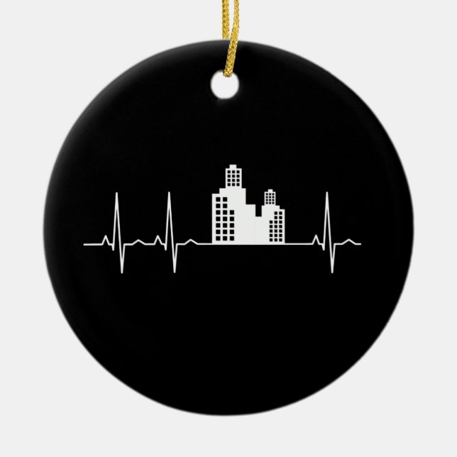 Architect Heartbeat Houses Architect Gift Ceramic Ornament (Front)