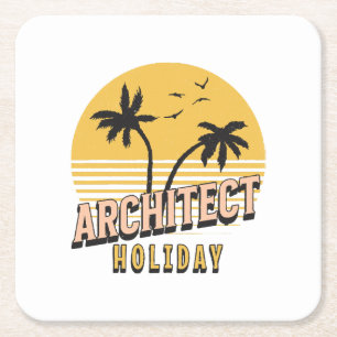 Architect Holiday Square Paper Coaster