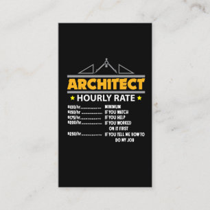 Architect Hourly Rate Funny Handyman Dad Business Card