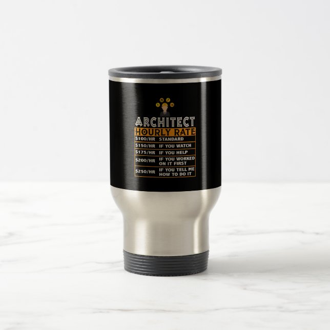Architect Hourly Rate Funny Job Matching Architect Travel Mug (Center)