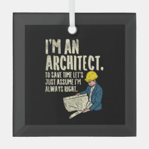 Architect - I'm An Architect Glass Tree Decoration