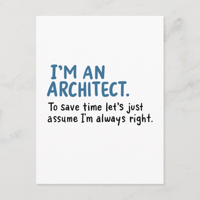 Architect - I'm An Architect Postcard (Front)