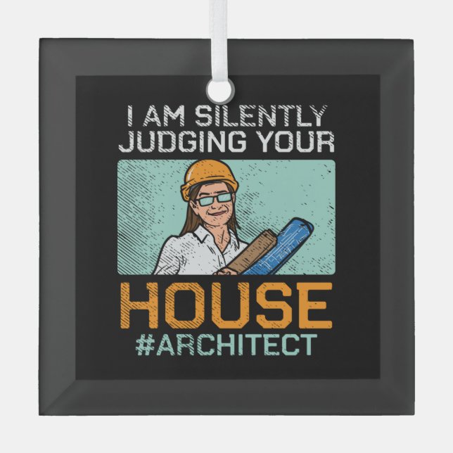 Architect - Judging Your House Glass Tree Decoration (Front)