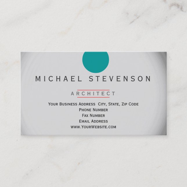 Architect Modern Simple Minimal Business Card (Front)