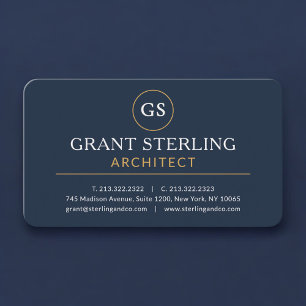 Architect Navy Blue Professional Business Card