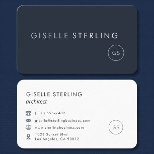 Architect Navy Blue Professional Business Card