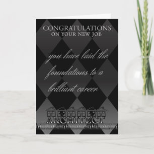Architect - New Job - Stylish With Houses, Pattern Card