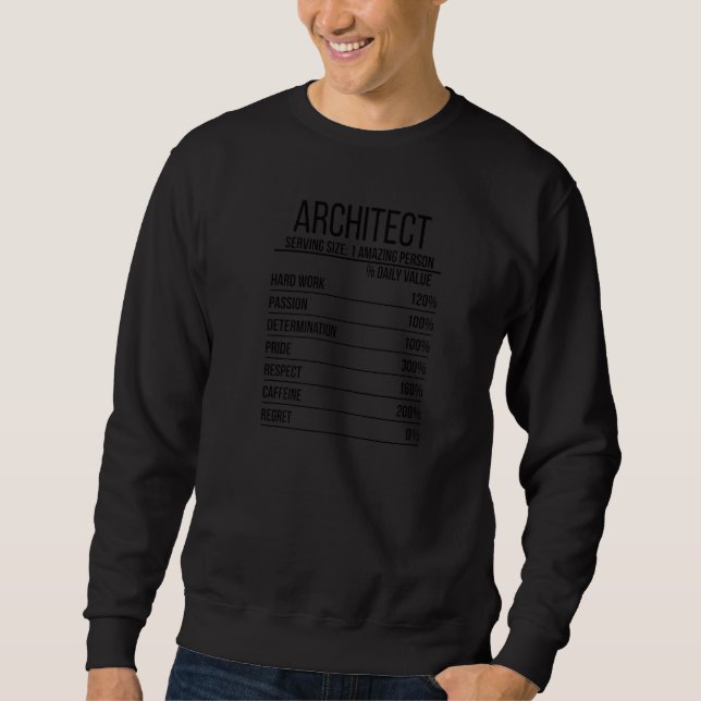 Architect Nutrition Facts Architecture Architects  Sweatshirt (Front)