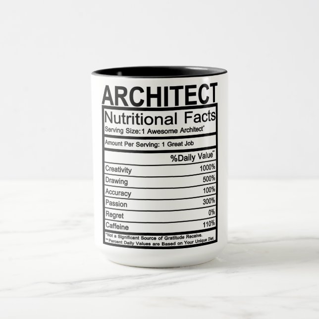 Architect Nutritional Facts Mug (Center)