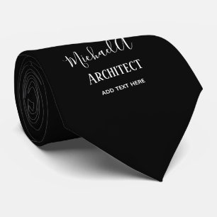 ARCHITECT Personalised Gifts Classic Black White Tie