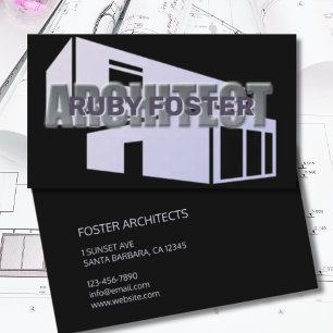 Architect Professional Elegant Black Business Card
