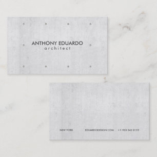 Architect professional modern grey concrete simple business card