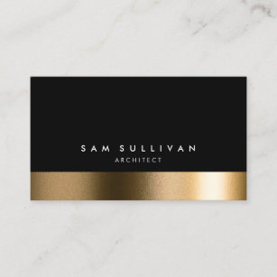 Architect Professional Skills Black Gold Elegant Business Card