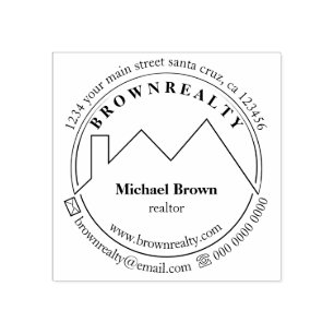 Architect Roof Simple Realtor Rubber Stamp