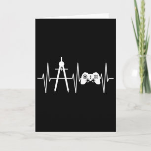 Architect Shirt Gamer Video Gaming Heartbeat Archi Card