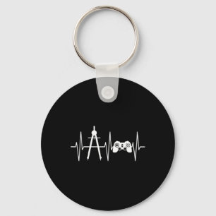 Architect Shirt Gamer Video Gaming Heartbeat Archi Key Ring