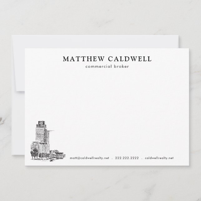 Architect Sketch Personalised Commercial Broker Card (Front)