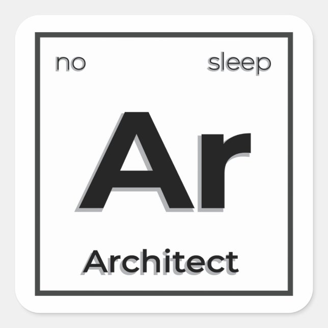 Architect sticker periodic table element style (Front)