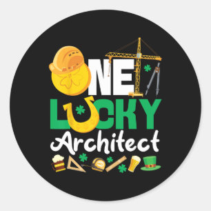 Architect Student Architecture St Patricks Day One Classic Round Sticker