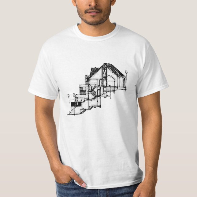 Architect T-Shirt - Blueprint Design Tee (Front)