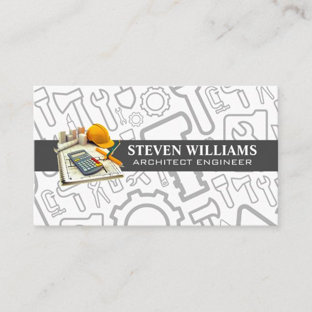 Architect Tools | Engineer | General Contractor Business Card (Front)