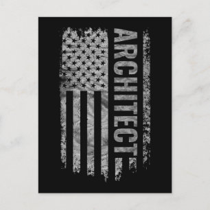 Architect USA Flag Distressed design Postcard