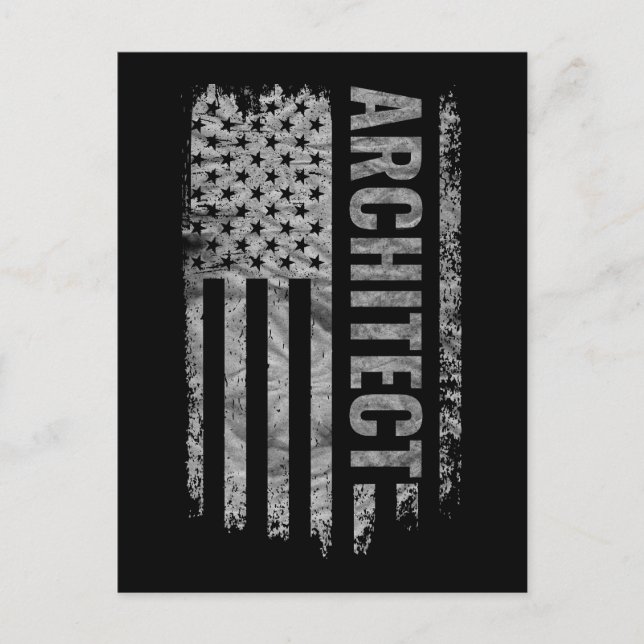 Architect USA Flag Distressed design Postcard (Front)