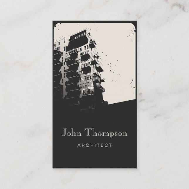 Architect Vintage Town House Modern Building Business Card (Front)
