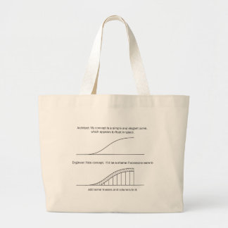 Architect vs Engineer Large Tote Bag