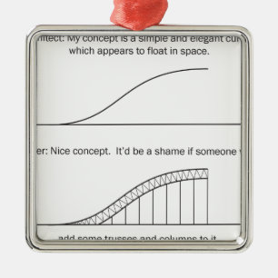 Architect vs Engineer Metal Ornament