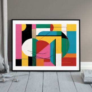 Architectonic Rhythm – Colour & Curve Geometry Poster