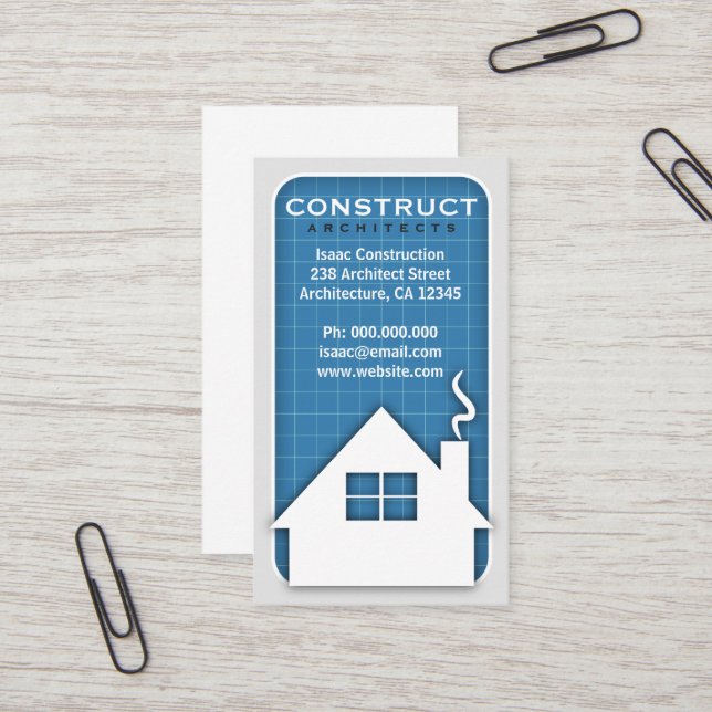 Architects Blueprint  Professional Business Cards (Front/Back In Situ)