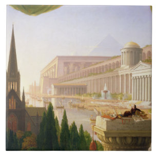 Architect's Dream (by Thomas Cole) Ceramic Tile