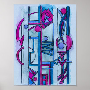 Architect's Dream-Modern Bauhaus Geometric Art Poster