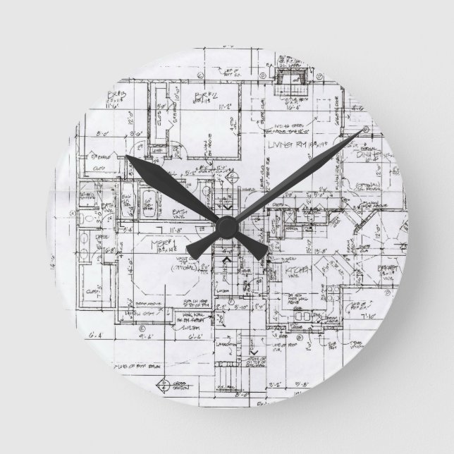 Architects Everything! Round Clock (Front)