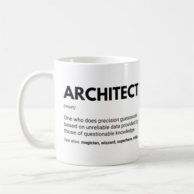 Architects Funny Engineers Definition Coffee Mug (Left)