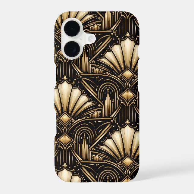 Architectural Art Deco | Black Gold Luxe - iPhone (Back)