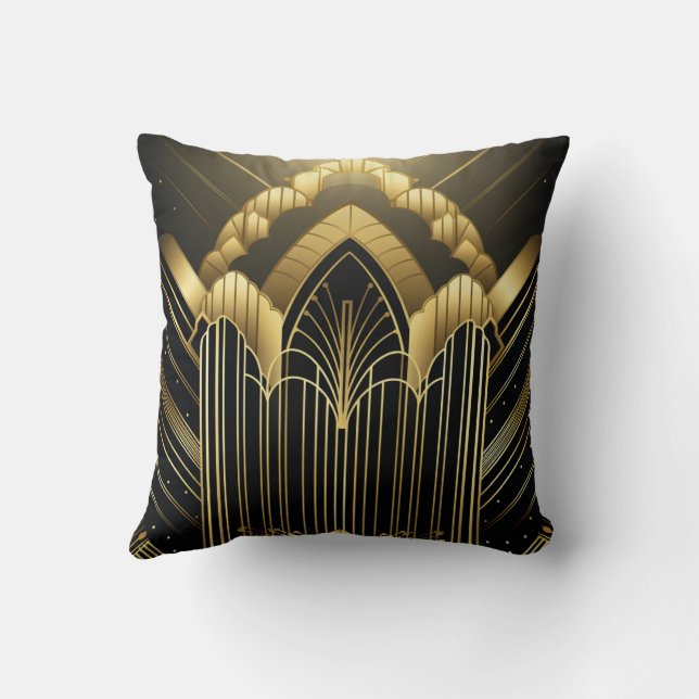 Architectural Art Deco Cushion (Back)