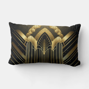 Architectural Art Deco Lumbar Cushion