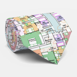 Architectural Blueprint Pattern Men's Neck Tie