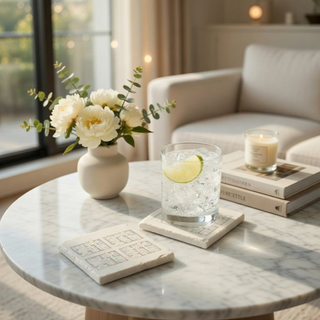 Architectural Blueprint Stone Coaster (Creator Uploaded)