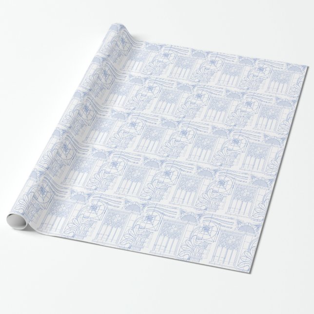 Architectural Blueprints Wrapping Paper (Unrolled)