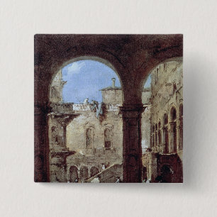 Architectural Capriccio, c.1770 15 Cm Square Badge